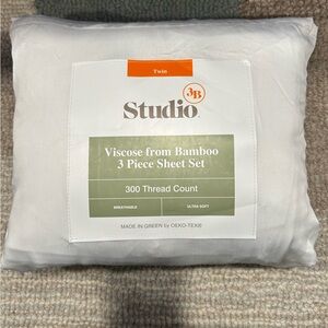 Studio 3B Viscose/Bamboo Twin Sheet Set White